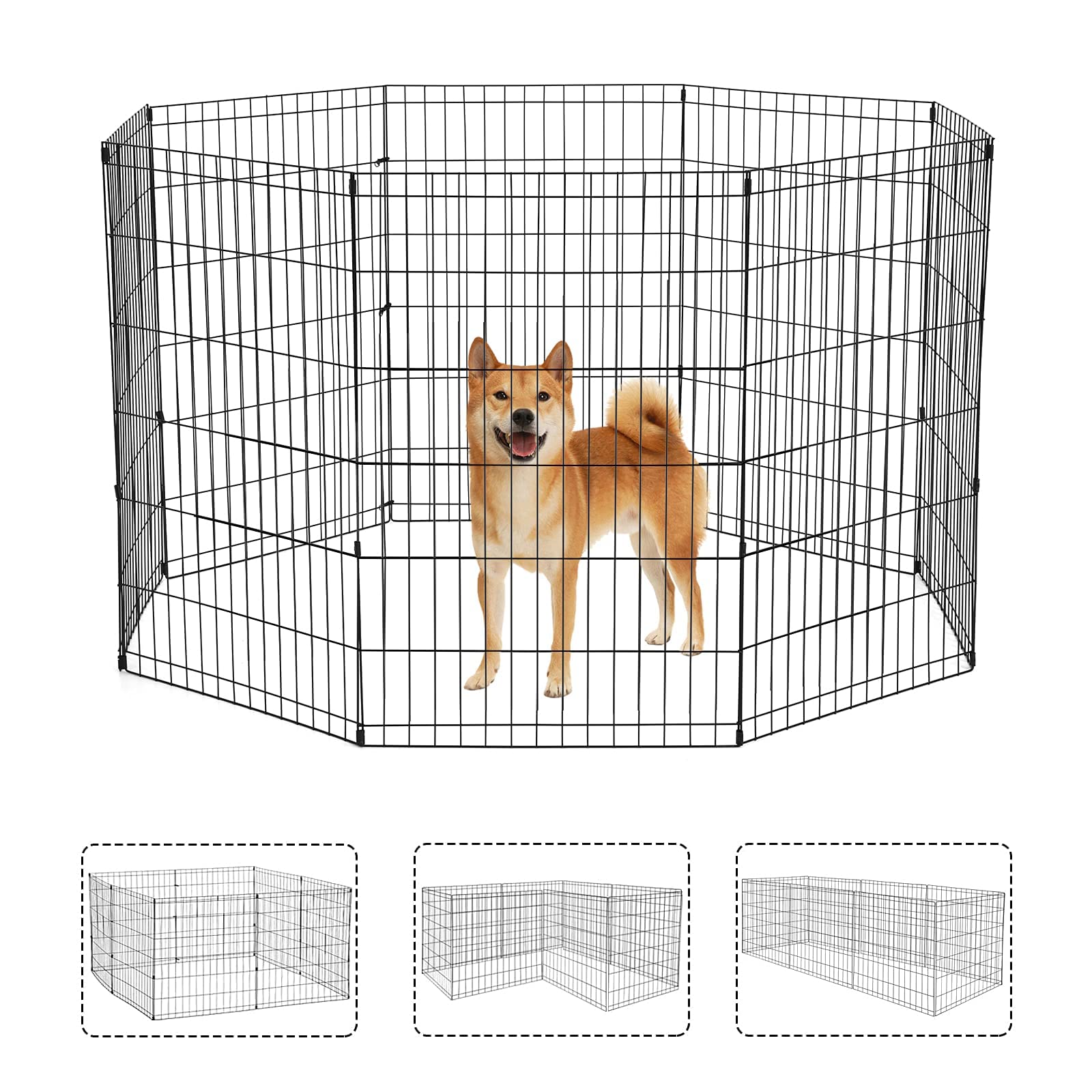 Foldable Metal Dog Playpen - 8 Panel 24