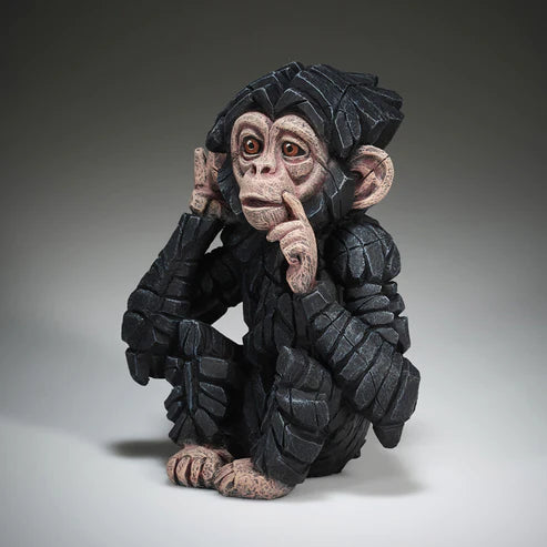Edge Sculpture Baby Chimpanzee Hear No Evil Statue - Cute Home Decor for Living Room, Office & Garden