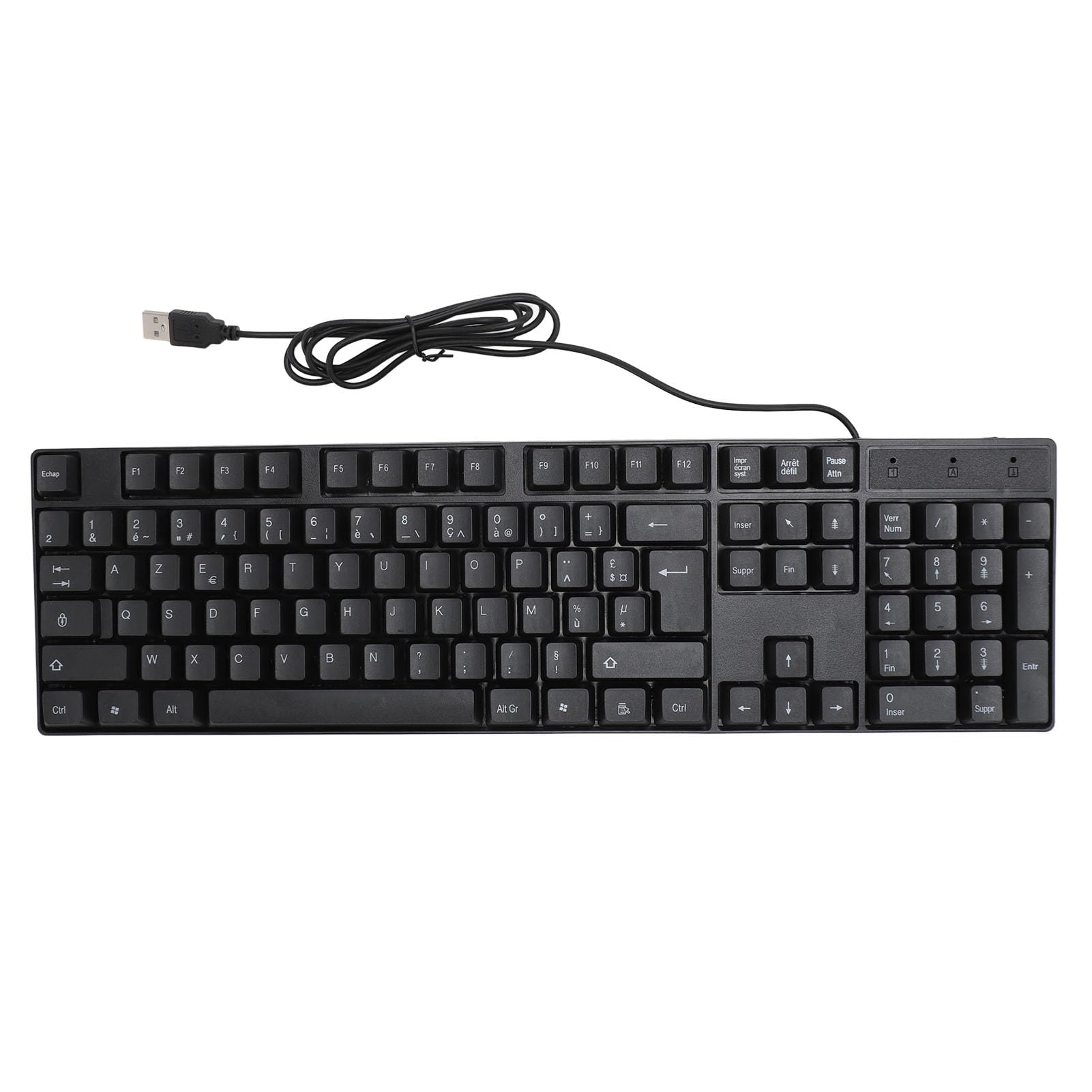 104-Key Ergonomic USB Gaming Keyboard - French AZERTY for Office & Laptop