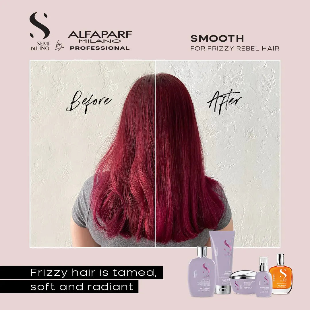 Alfaparf Milano Semi Di Lino Smooth Smoothing Shampoo 250ml & Conditioner 200ml Duo Set - Hydrating & Frizz Control for Smooth, Silky Hair - Perfect for Dry, Damaged & Curly Hair Types
