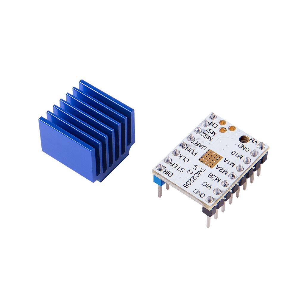 4PCS TMC2208 Stepper Motor Driver Module V1.2 with Heat Sink for 3D Printers - Compatible with Ender-3 Pro, CR-10, RAMPS 1.4, MKS Gen & Mega i3 - Perfect for Silent Printing & Precise Motion Control