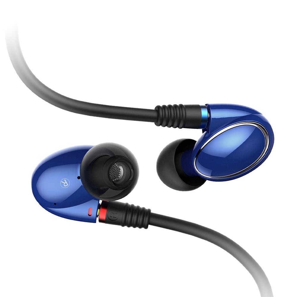 FiiO FH1 Dual Driver Hybrid In-Ear Headphones with Mic & Remote - High Resolution Audio, Android Compatible - Perfect for Music Lovers, Commuting & Gaming (Blue)