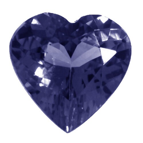Wholesale Natural Genuine Violet Blue Iolite 4-7mm Heart Faceted VVS Loose Stones for Jewelry Making, Engagement Rings & Healing Crystals