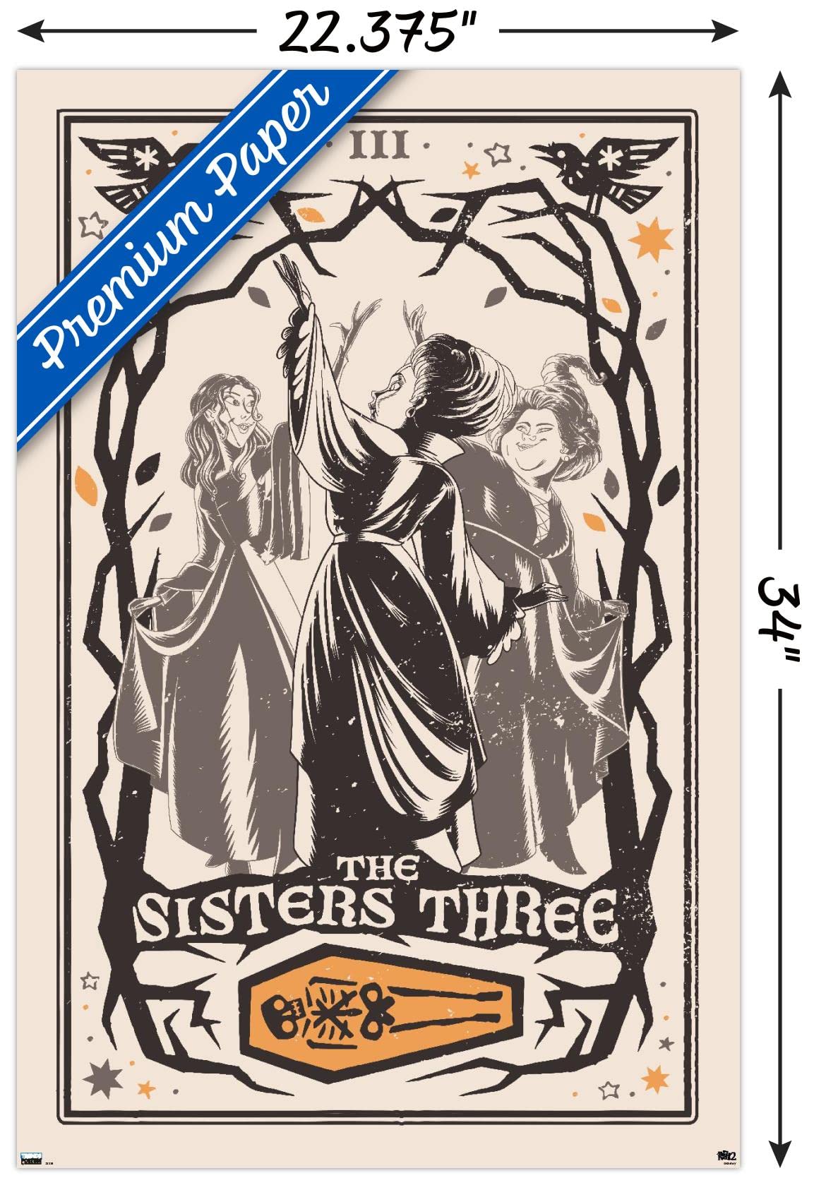 Disney Hocus Pocus 2 - The Sisters Three Wall Poster 22.375x34 Inches | Premium Unframed Movie Decor for Bedroom, Living Room & Office | Official Trends International Licensed Art