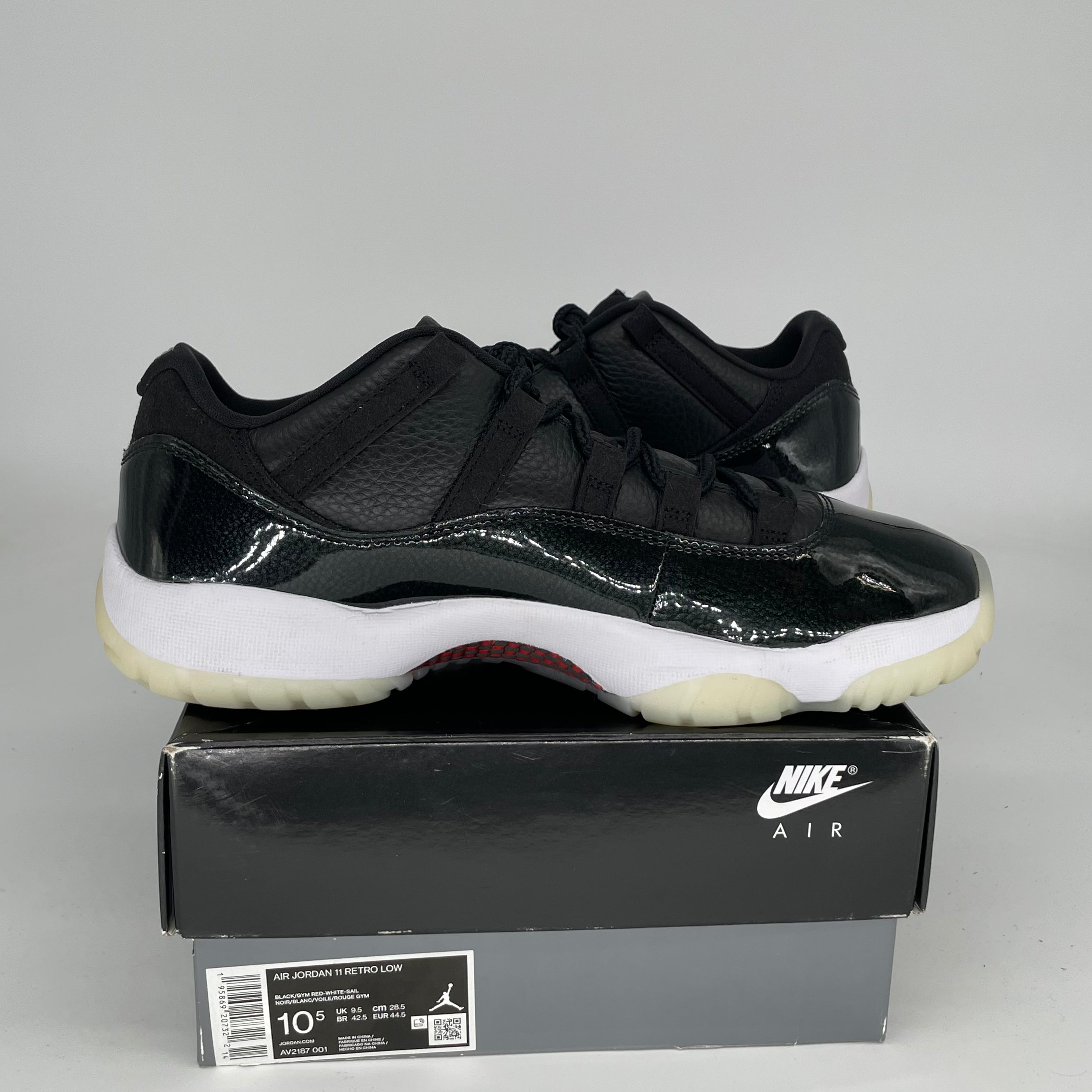 AIR JORDAN 11 LOW 72-10 Basketball Shoes Men's Size 10.5 - Black/White (AV2187-001) | Retro Sneakers for Casual Wear & Court Performance