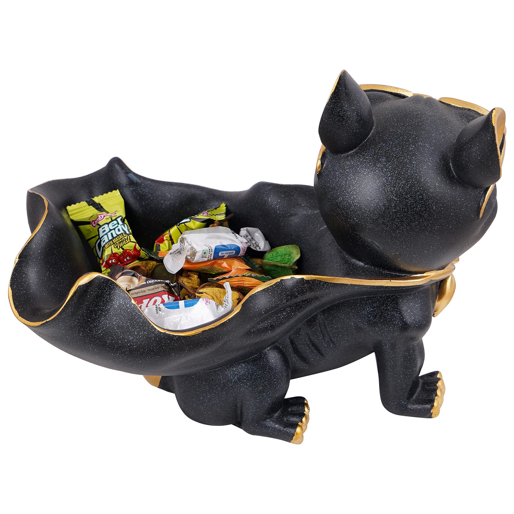 Zart Dog Showpiece for Home Decor - 7.5 Inch Resin Black Statue | Perfect for Living Room Shelf, Office Desk, or Gift Idea