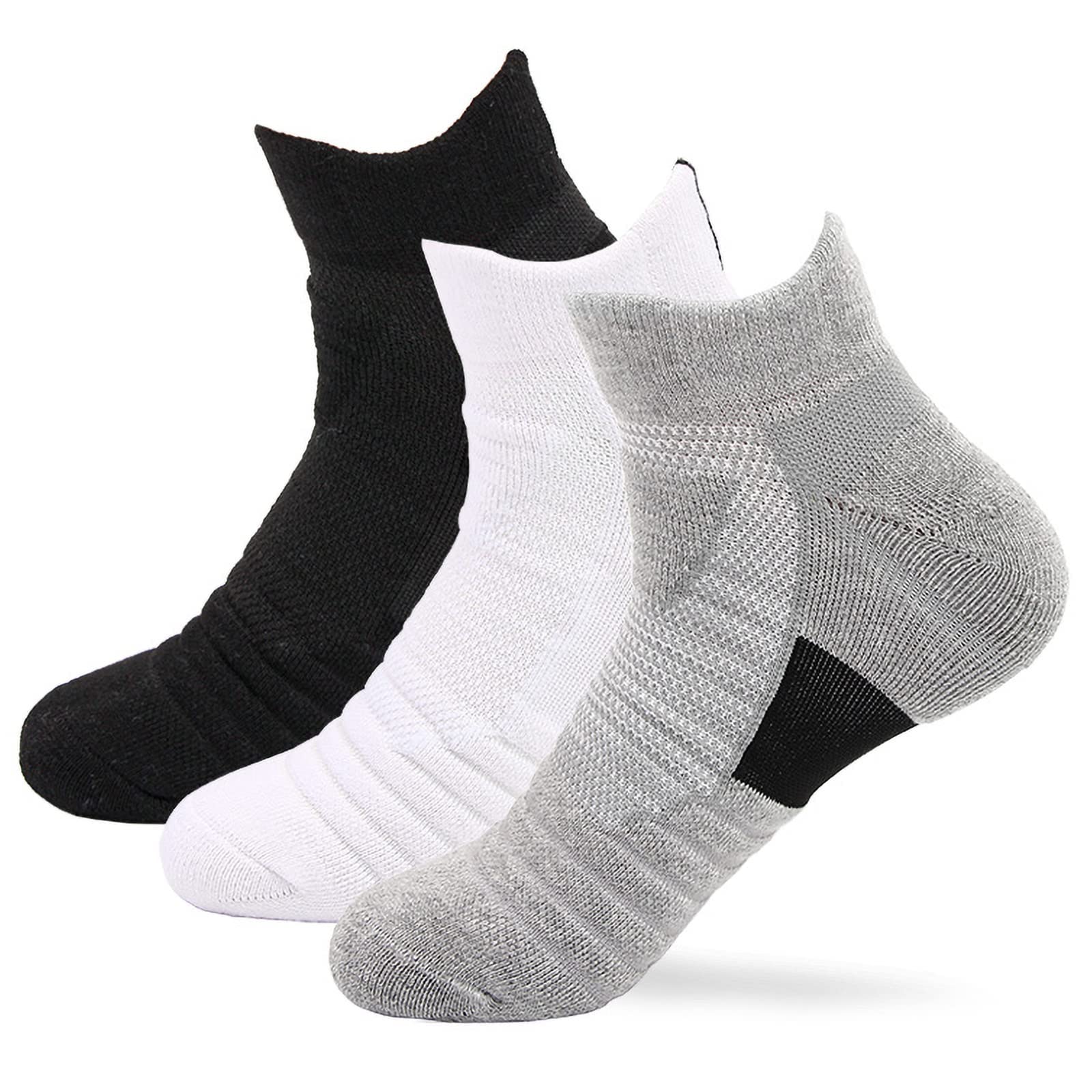 BUTIKE 6 Pairs Breathable Moisture-Wicking Cushioned Sports Socks for Running, Gym, Hiking & Outdoor Activities - Shock Absorbing Athletic Socks for Men & Women