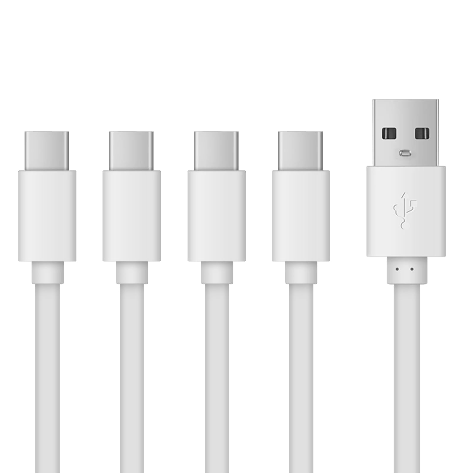 USB to USB C Fast Charging Cable 2A - 4-in-1 Multi-Port Charger Cord for AA AAA C D 9V Batteries | Perfect for Home, Office & Travel Charging Needs
