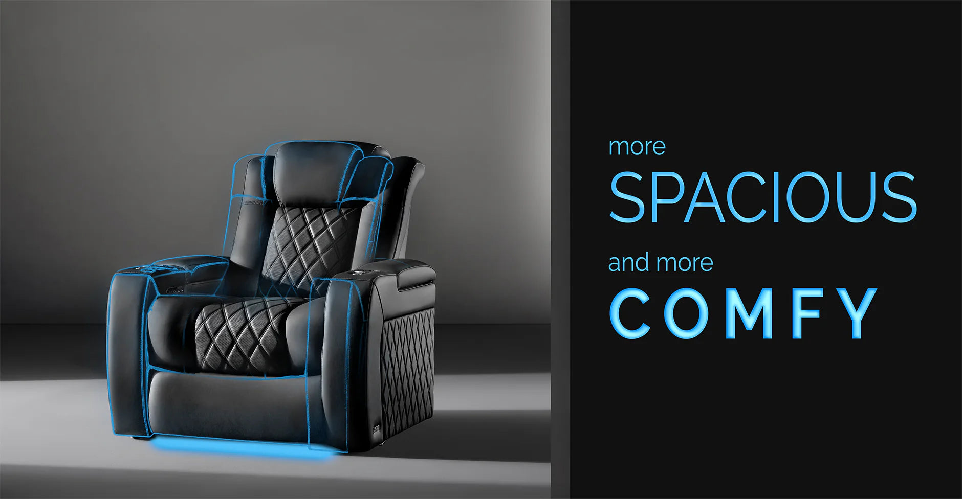 Valencia 2025 New Tuscany XL Ultimate Luxury Leather Home Theater Seating - 2 Seater Loveseat in Onyx Black | Perfect for Home Cinema, Media Rooms & Luxury Living Spaces