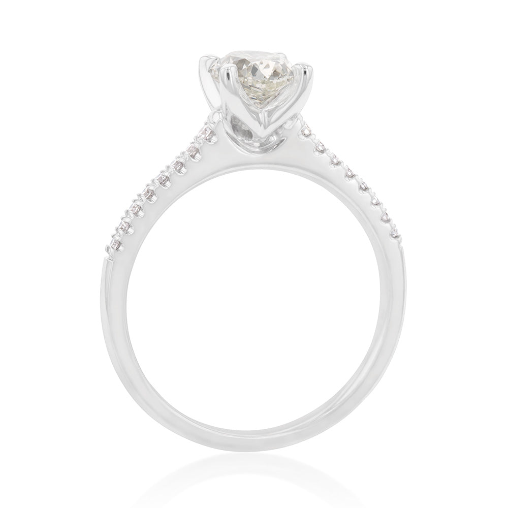 1.10 Carat 18K Gold Diamond Solitaire Ring with 1.00 Carat Certified Diamond - Perfect for Engagement, Wedding & Anniversary Gifts