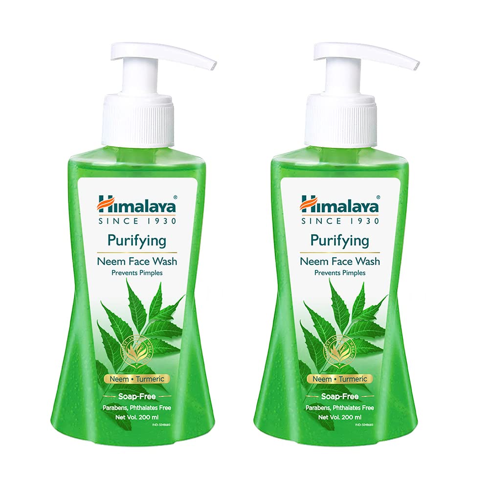 Himalaya Purifying Neem Face Wash for Acne & Oily Skin - 200ml (Pack of 2) - Deep Cleansing, Oil Control & Pore Minimizing - Perfect for Daily Skincare Routine & Travel