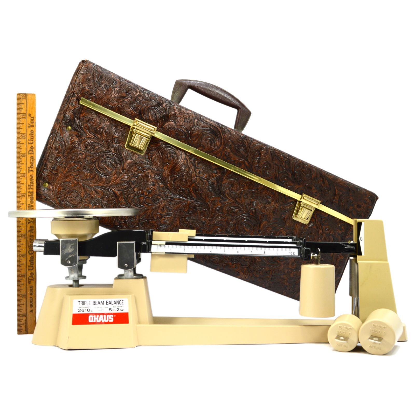 OHAUS TRIPLE BEAM BALANCE SCALE 700/800 Series - Precision Laboratory Scale with 3 Weights & Protective Case - Ideal for Science Labs, Classrooms & Chemistry Experiments