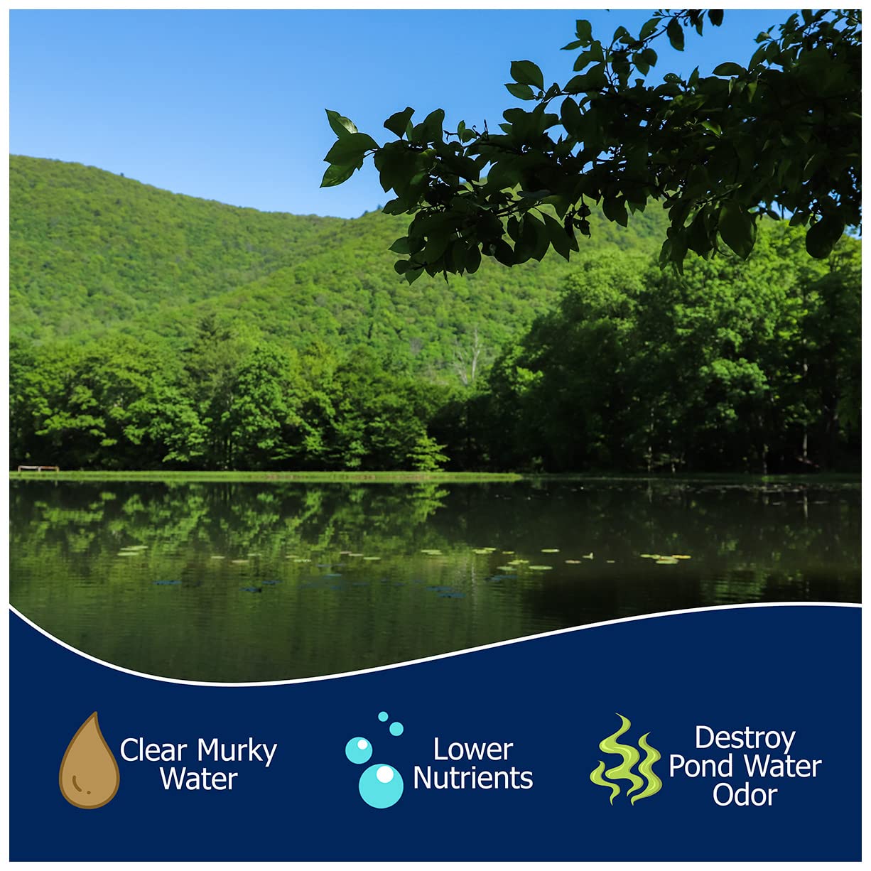 **Pond Cleanse 5 lb (10 Packets) – Natural Pond Cleaner & Water Clarifier for Ponds & Lakes | Treats up to 1.25 Acres | Ideal for Algae Control & Water Maintenance**