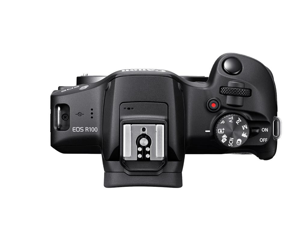 Canon EOS R100 Mirrorless Digital Camera Body - 24.2MP APS-C Sensor, 4K Video, Dual Pixel AF | Perfect for Travel Photography, Vlogging & Content Creation