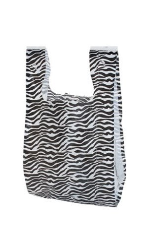 Zebra Print Small Plastic T-Shirt Bags 8