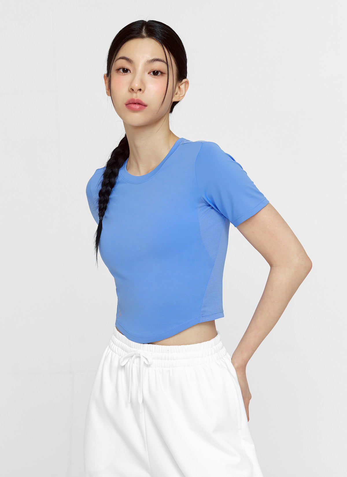 1+1 Ice Scent Crop Short Sleeve T-Shirt for Women - Cool & Fresh Summer Top for Casual Wear, Gym, and Outdoor Activities