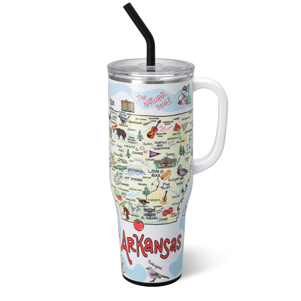 40oz Arkansas Mega Mug - Large Insulated Travel Tumbler for Coffee, Tea & Cold Drinks - Perfect for Camping, Office & Outdoor Adventures