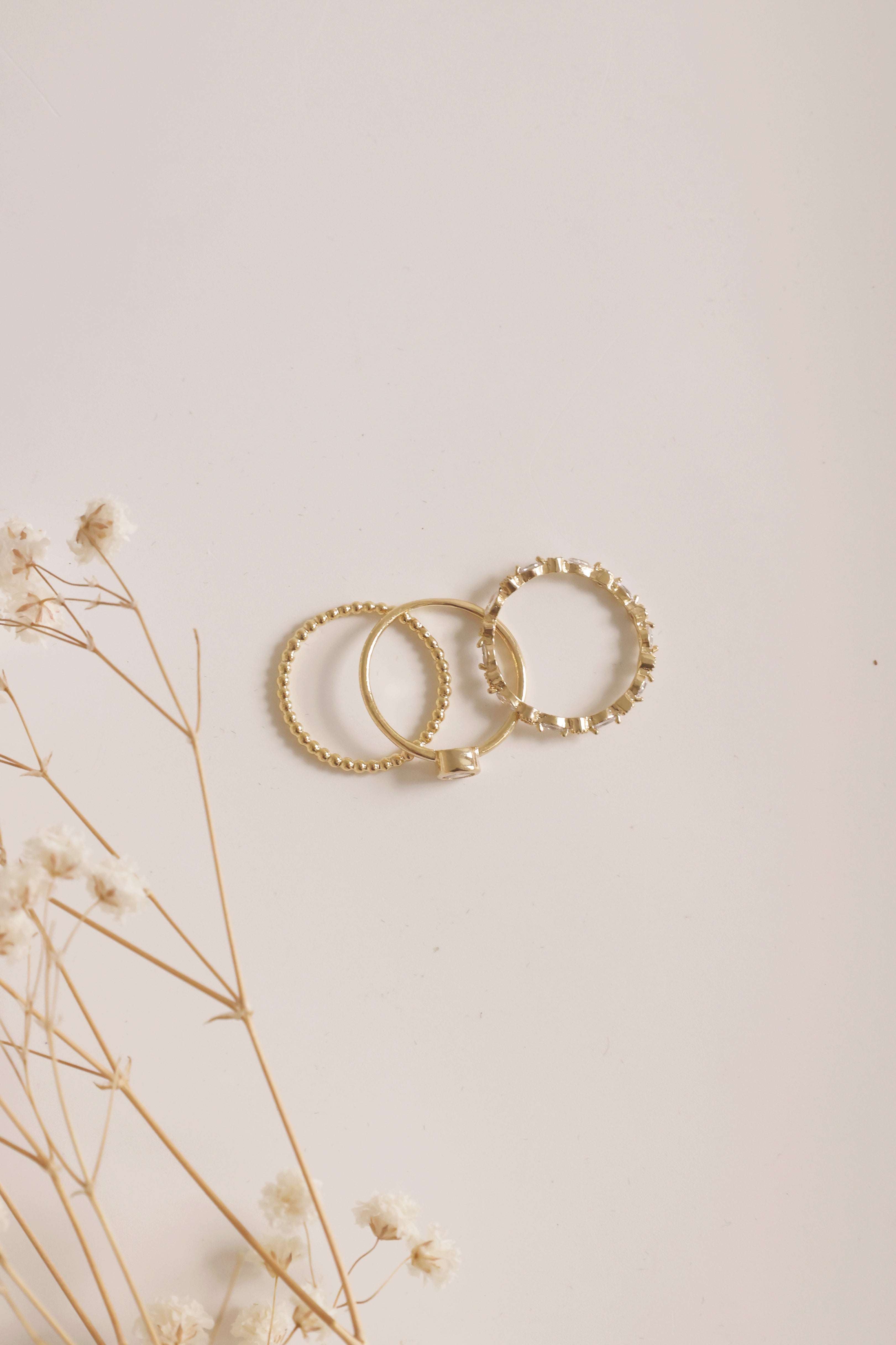 Scarlett 3-Piece Ring Set for Women - Elegant Stackable Rings for Everyday Wear, Gift Giving & Special Occasions