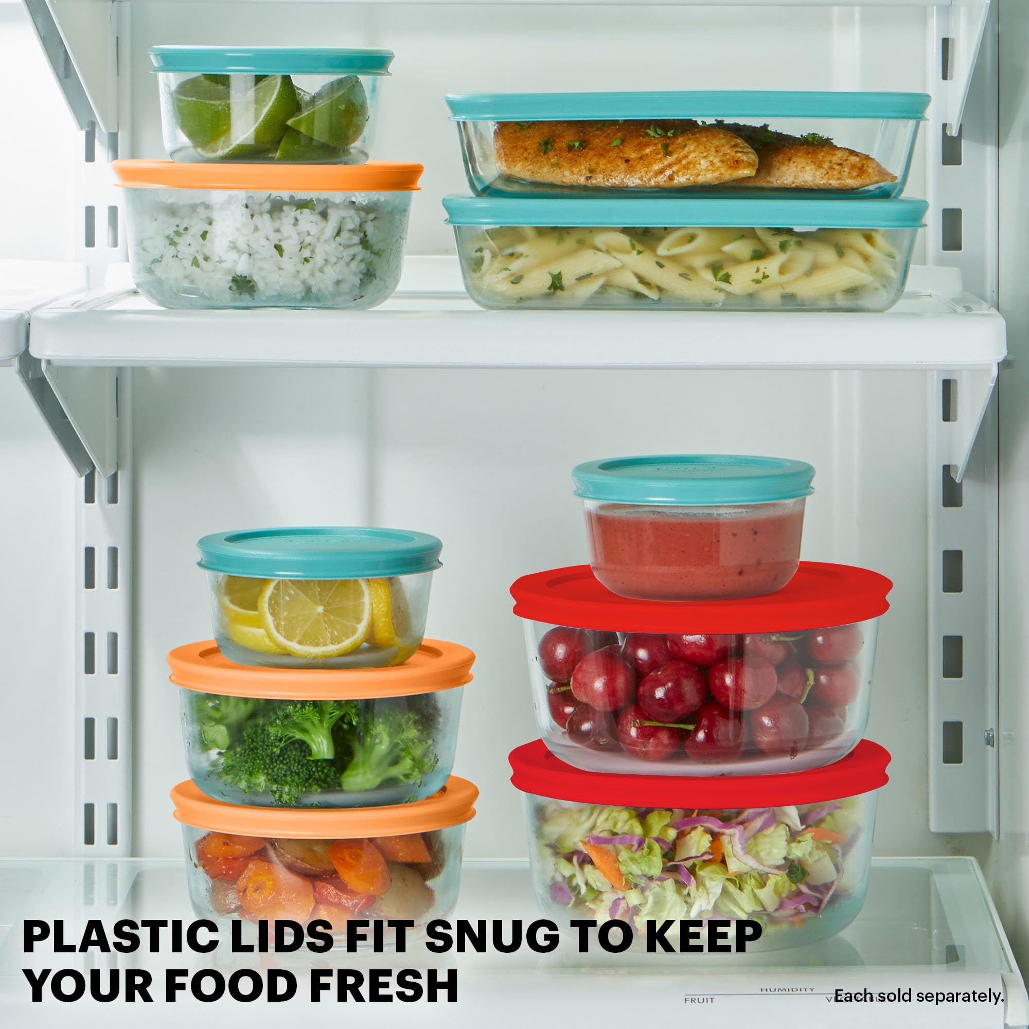 Pyrex Simply Store 9-Piece Glass Food Storage Container Set with Lids - BPA-Free, Microwave & Dishwasher Safe - Round and Rectangular Containers for Meal Prep, Leftovers & Pantry Organization