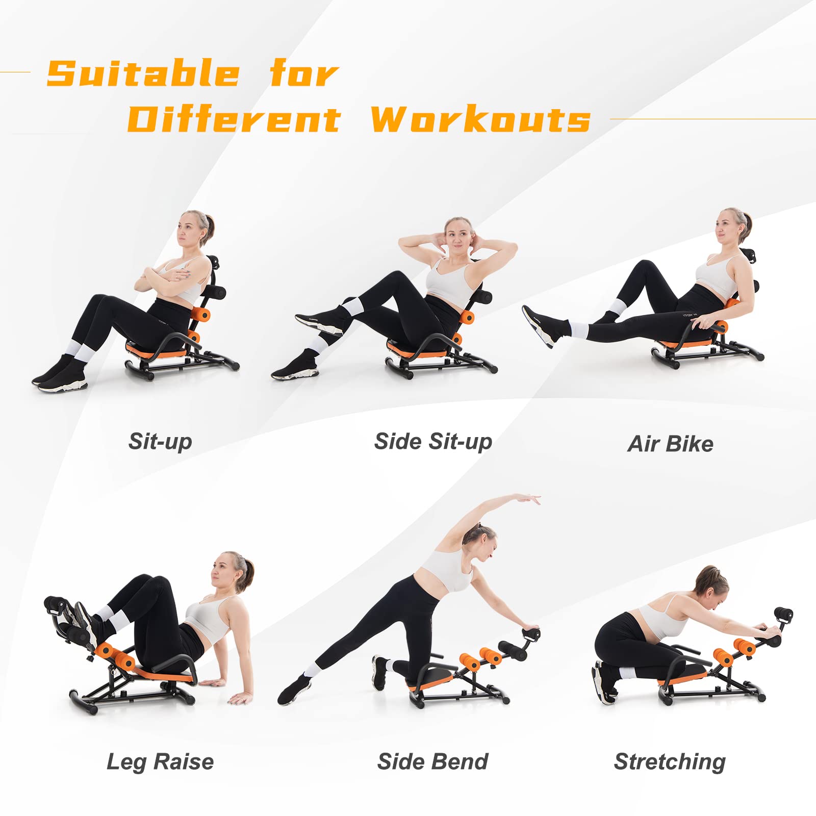Goplus Adjustable Ab Rocket Twister Trainer - Core & Abdominal Exercise Machine for Home Gym, Workout Equipment with Incline Feature - Perfect for Toning Abs, Strengthening Core & Full-Body Fitness Training