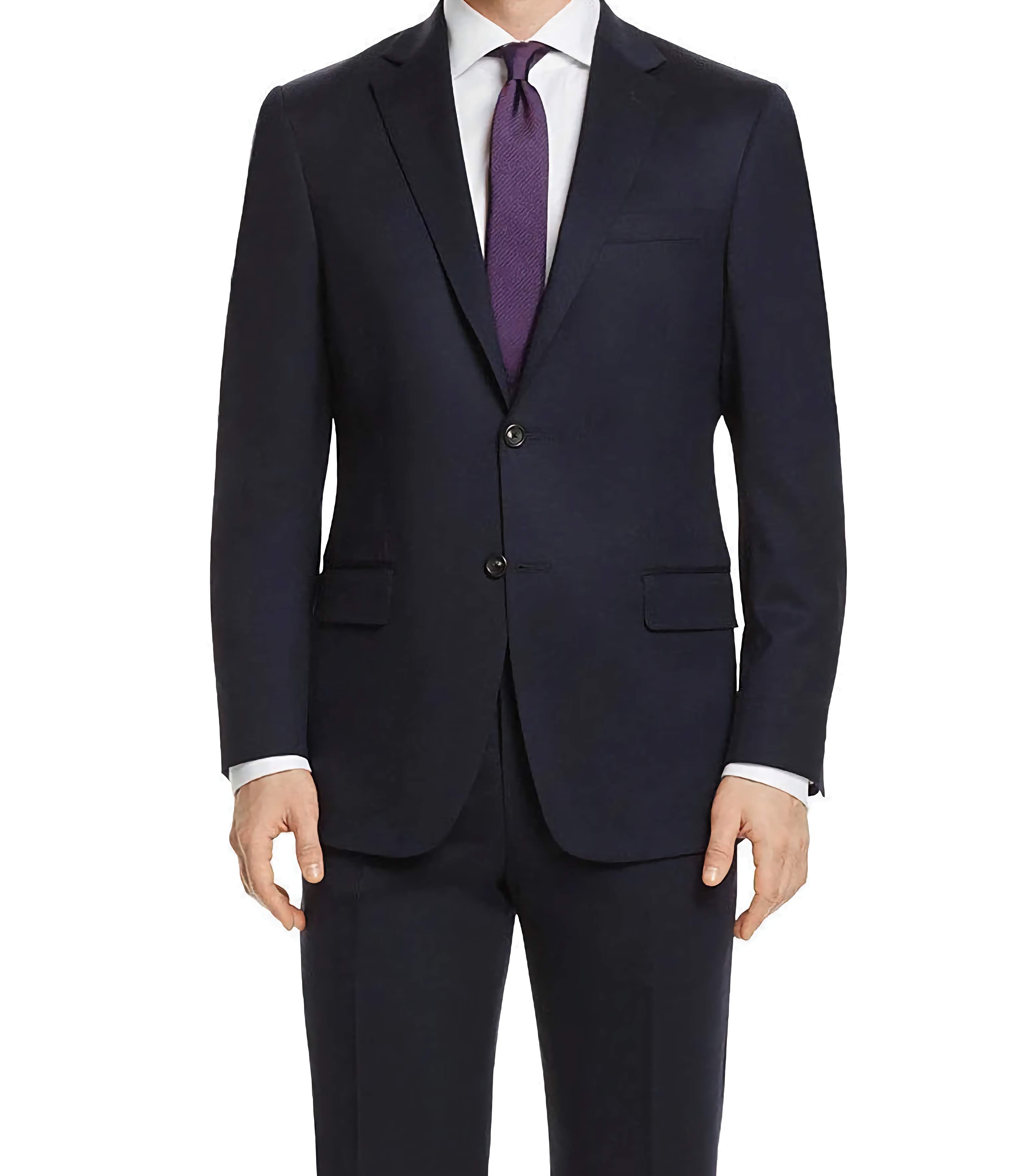 Men's Navy Blue Regular Fit 2-Button Suit Set - Perfect for Business Meetings, Weddings & Formal Events