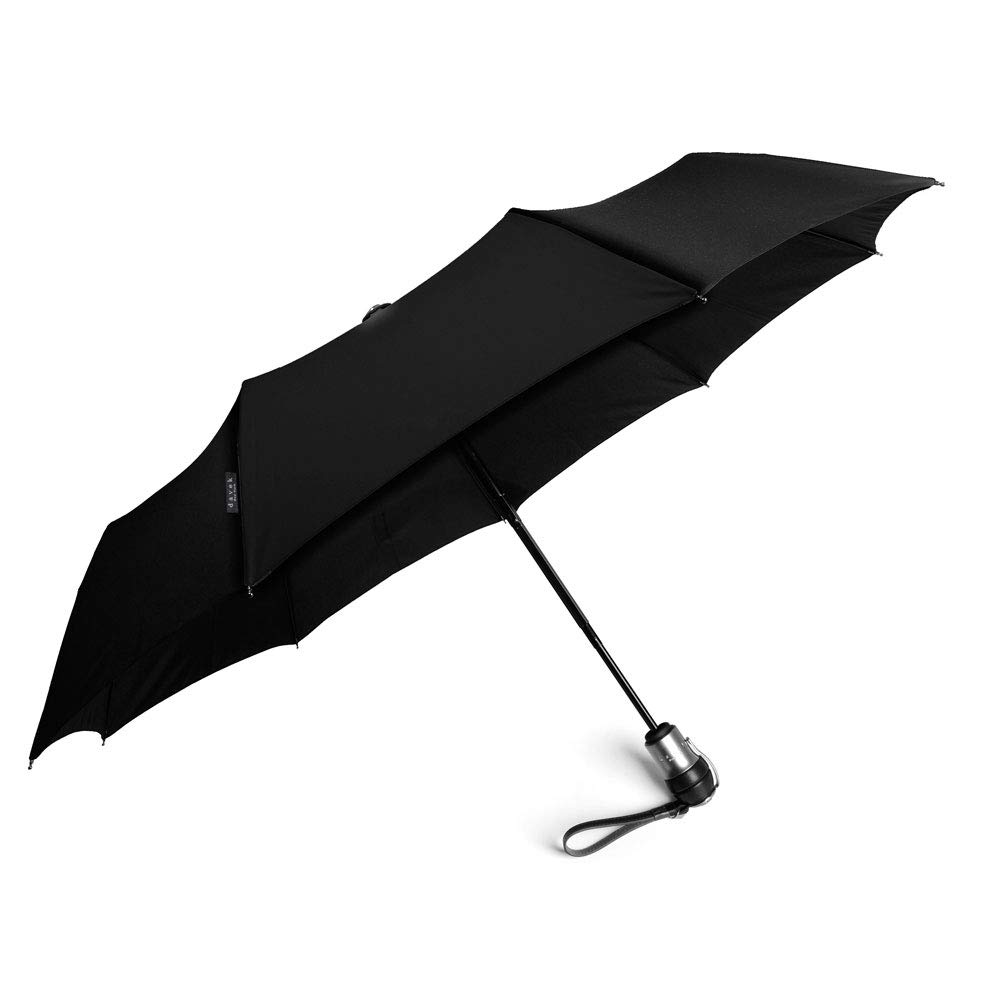 DAVEK SOLO UMBRELLA - Premium Windproof Automatic Open Travel Umbrella (Classic Black) | Compact & Durable for Rainy Days, Commuting, and Outdoor Adventures