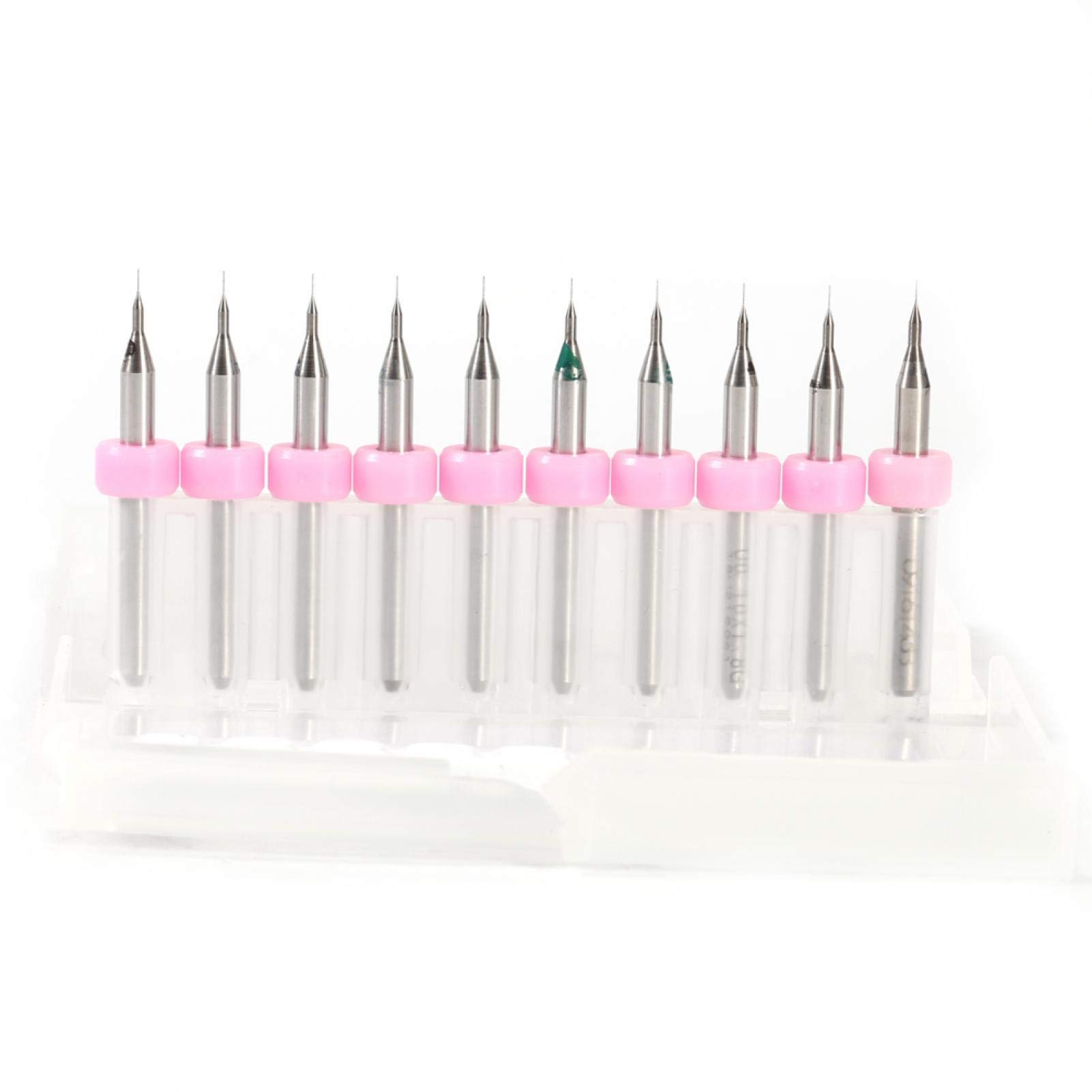 10pcs PCB Carbide Micro Drill Bits Set (0.1mm) for CNC SMT - High Precision Drill Bit Sharpener & Binding Tool | Perfect for Circuit Board Repair & Electronic Projects