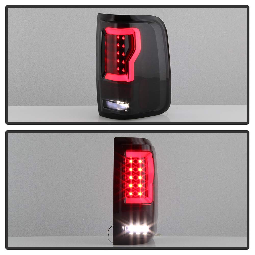 ACANII LED Tube Tail Lights - Smoked Lens Black Housing for 2004-2008 Ford F150 Styleside Pickup Truck (Left+Right Pair) | Enhanced Visibility & Style for Night Driving & Custom Builds
