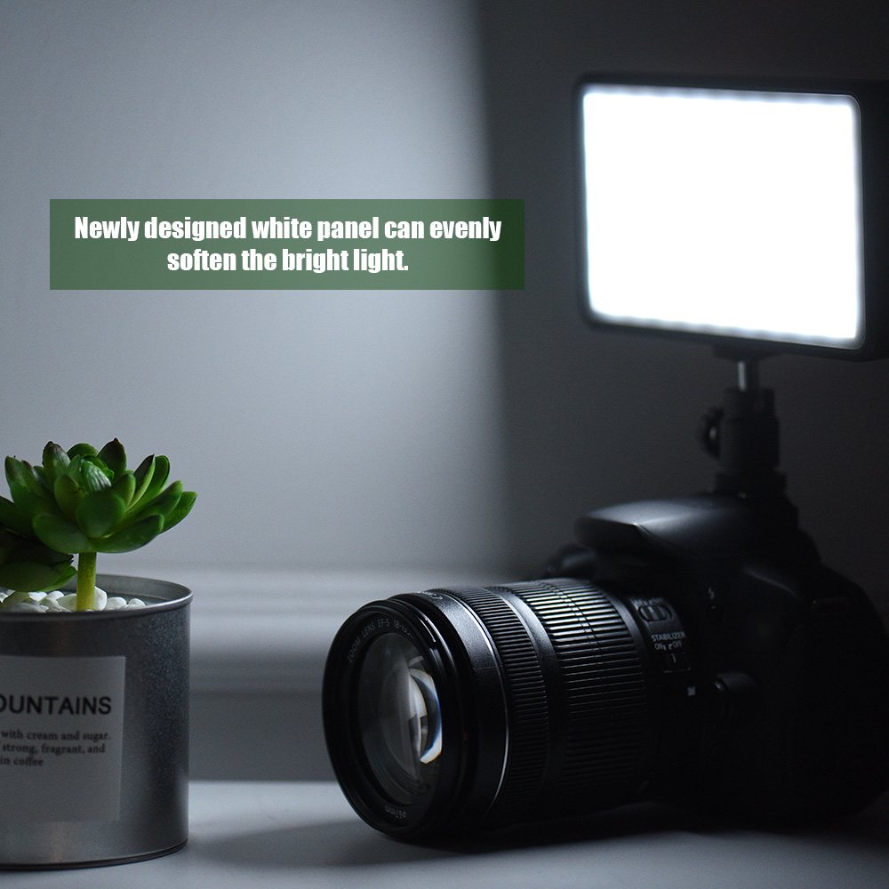 PRAV® 20W Dimmable LED Video Light with 3200K-6000K Color Temperature for Canon Nikon DSLR Cameras - Perfect for Photography, Videography, YouTube & Studio Lighting