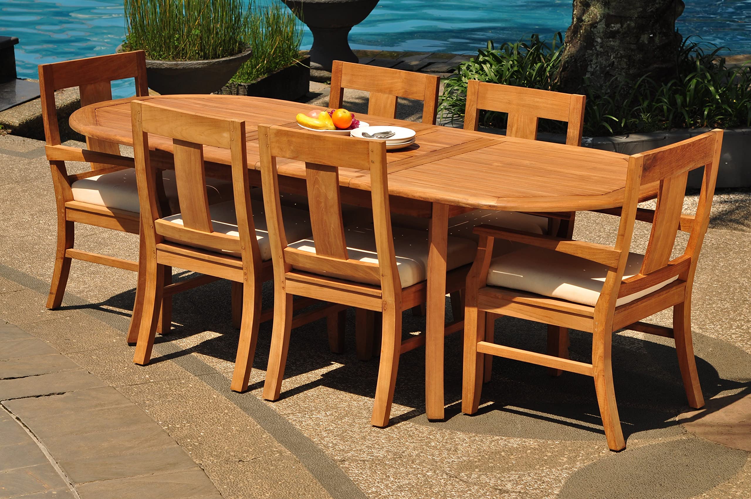 Premium 7-Piece Outdoor Patio Teak Dining Set - 94