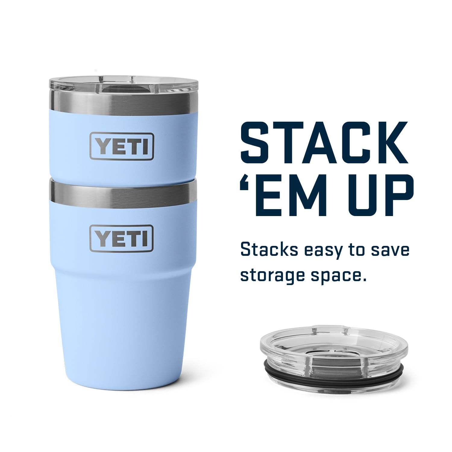 YETI Rambler 16 oz Stackable Tumbler - Vacuum Insulated Stainless Steel Travel Mug with MagSlider Lid - Perfect for Coffee, Tea & Cold Drinks at Home, Office or Outdoor Adventures