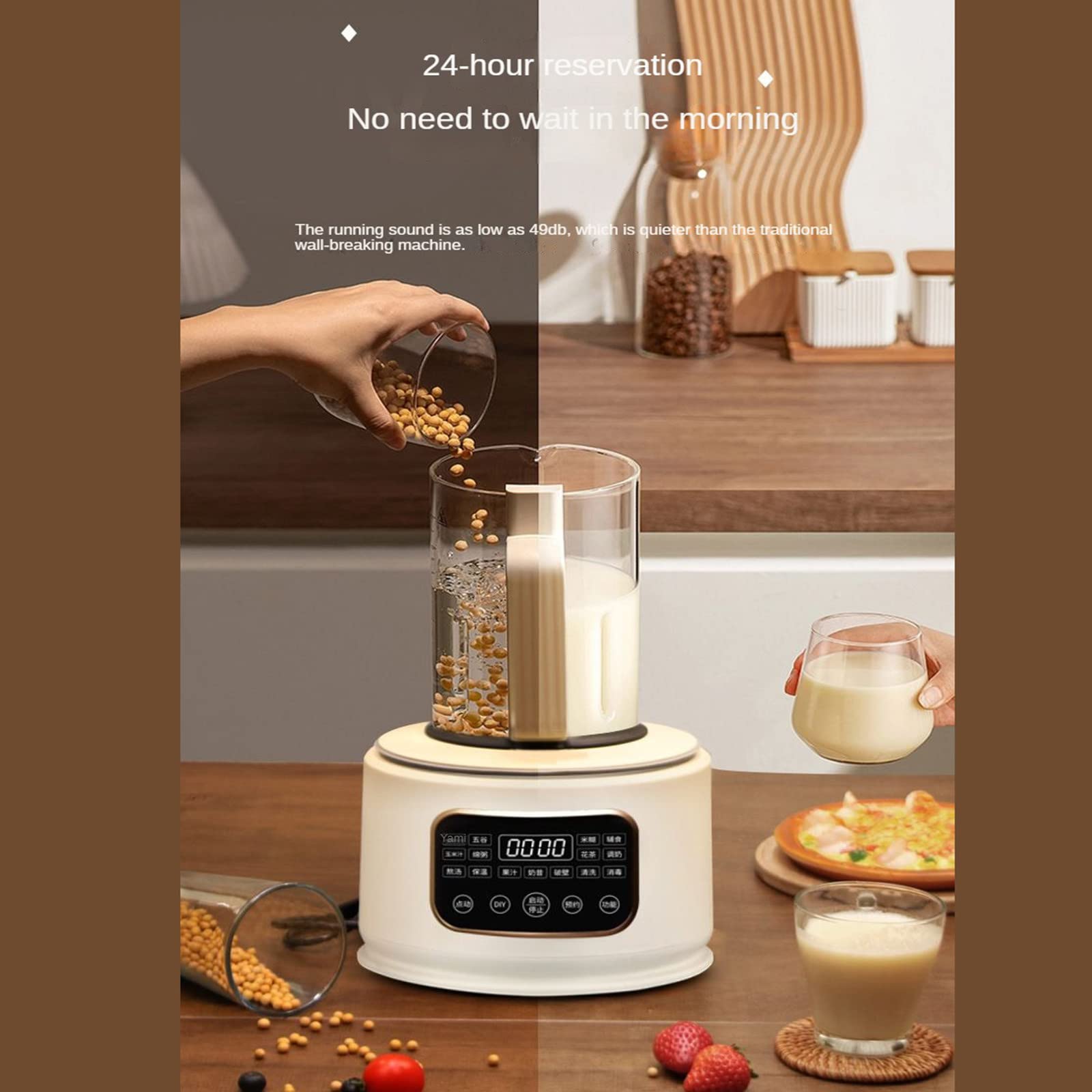 QBREZA Automatic Soy Milk Maker with Bass Heating - Multi-Function Juicer, Blender & Food Processor for Home Kitchen - Perfect for Healthy Breakfast, Baby Food & Fresh Juice Making