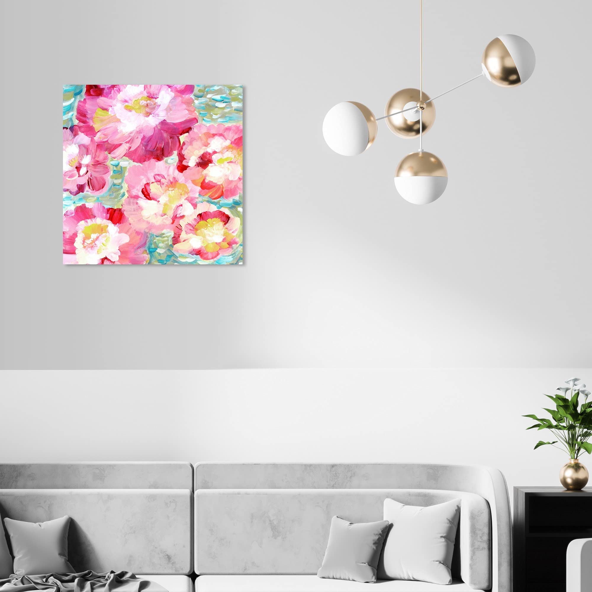 Floral and Botanical Wall Art Canvas Prints - 'Flowers in The Sun' Nature Inspired Home Decor for Living Room, Bedroom & Office