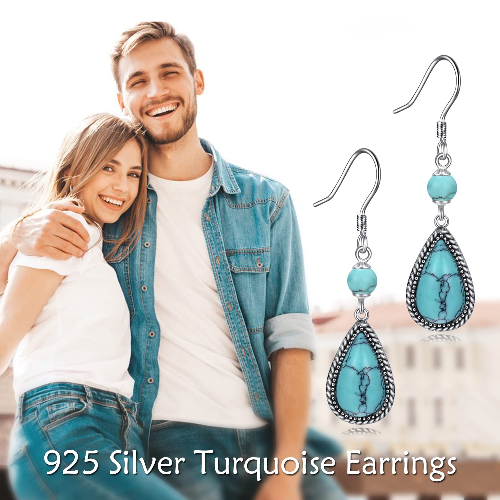 Elegant Sterling Silver Turquoise Dragonfly Dangle Earrings for Women | Handmade Owl & Animal Jewelry | Perfect Birthday & Mother's Day Gift for Mom | Great for Casual Wear, Parties & Special Occasions