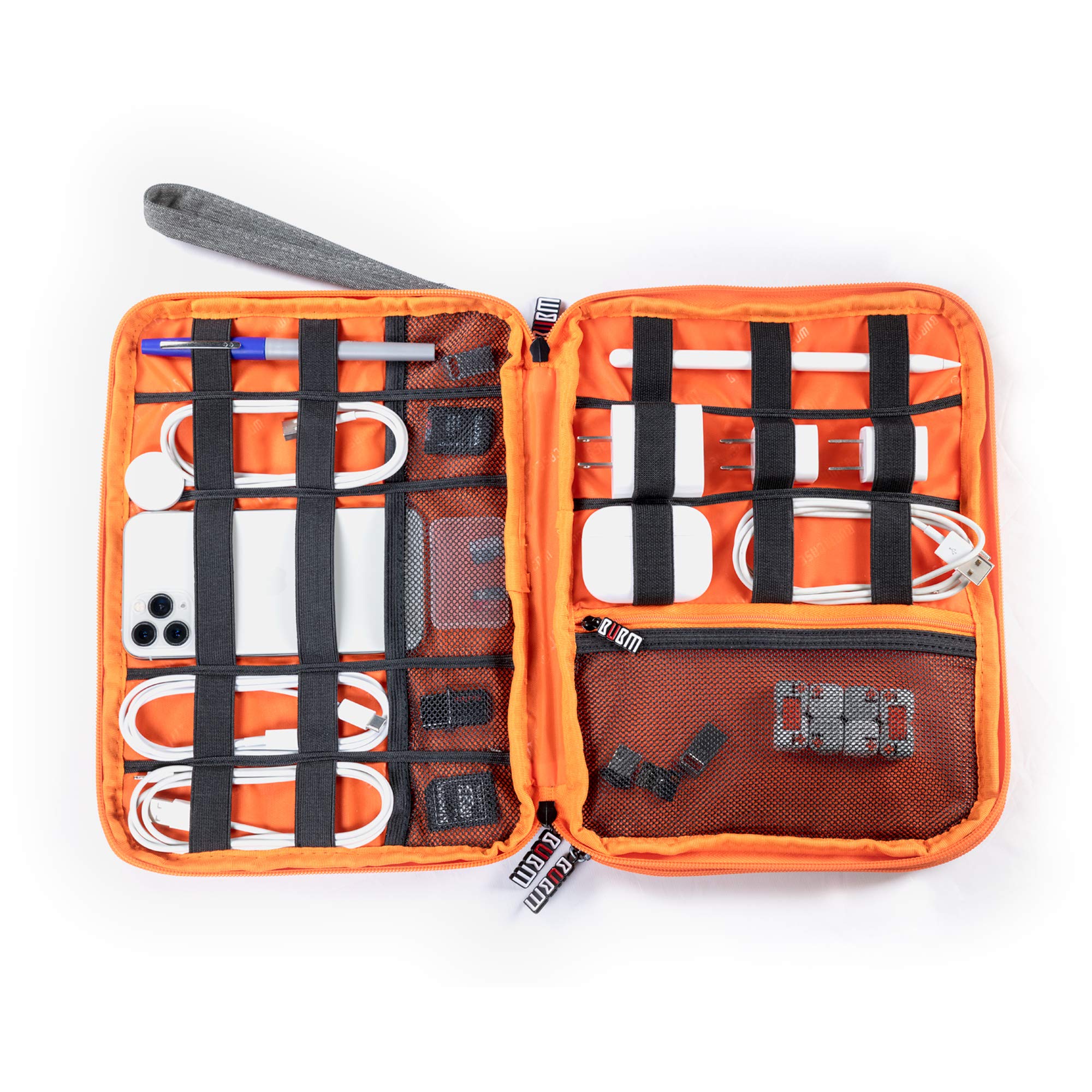 3-Layer Electronics Organizer Travel Case for Tablets, Cables & Chargers - XL Size Fits 10