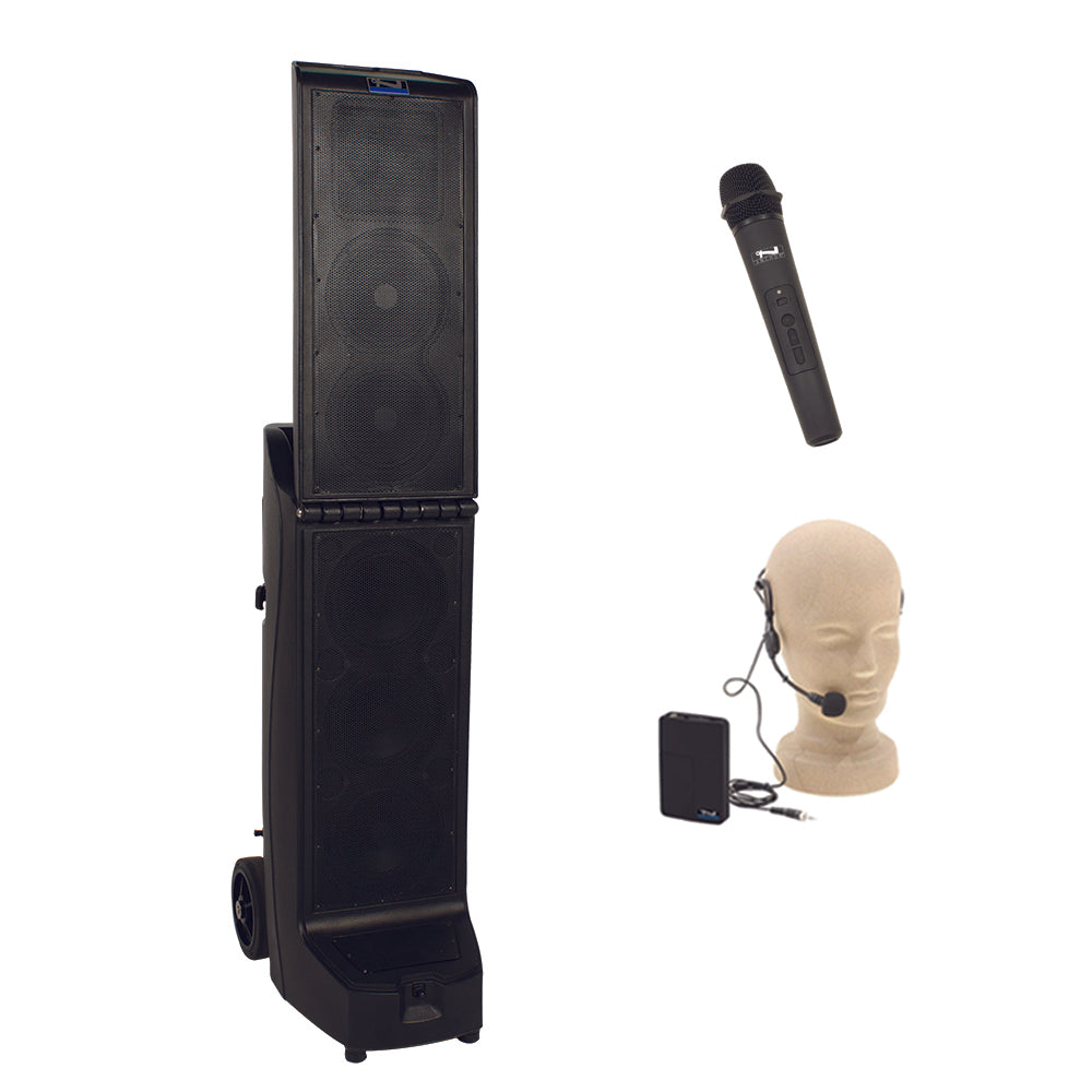 Anchor Audio Bigfoot (U2) Portable PA Speaker System with 2 Wireless Microphones - Perfect for Outdoor Events, Parties & Public Speaking