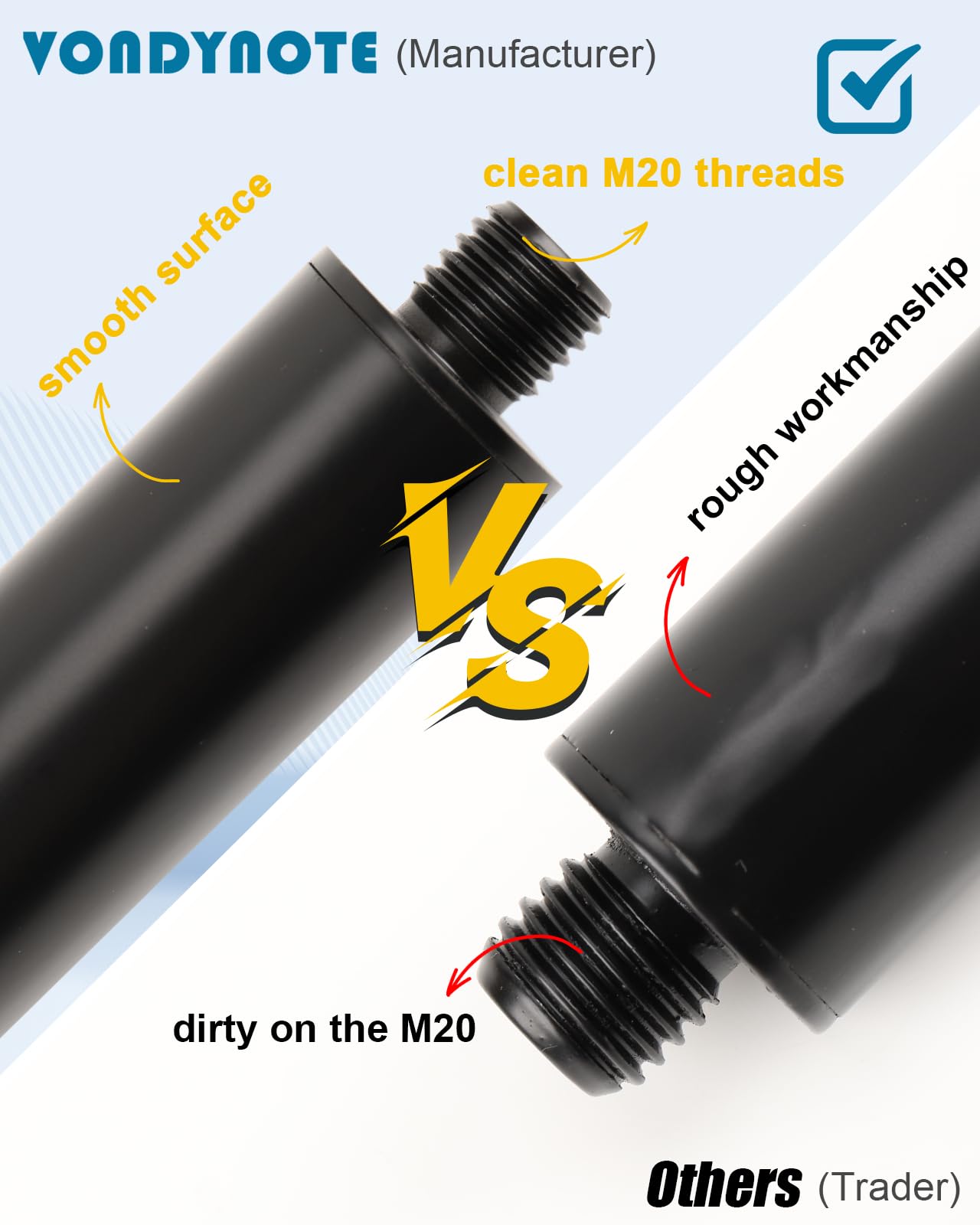2 Pack Adjustable Speaker Pole for Subwoofer - Compatible with M20 Threaded & 35mm Mount - Perfect for Home Theater, DJ Setup & Live Sound Systems