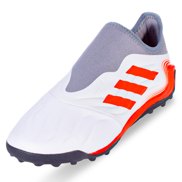 Adidas Copa Sense.3 LL Turf Soccer Cleats - Cloud White/Iron Metallic - Firm Ground Football Shoes for Men - Perfect for Artificial Turf & Outdoor Matches