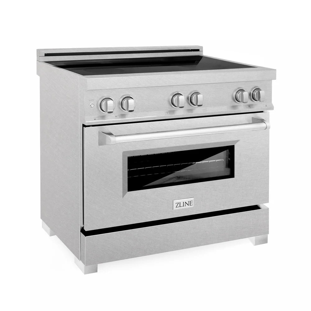 ZLINE 36 Inch 4.6 Cu. Ft. Induction Range with 5-Element Cooktop & Electric Oven - Fingerprint Resistant Stainless Steel (RAINDS SN 36) for Modern Kitchens & Professional Cooking