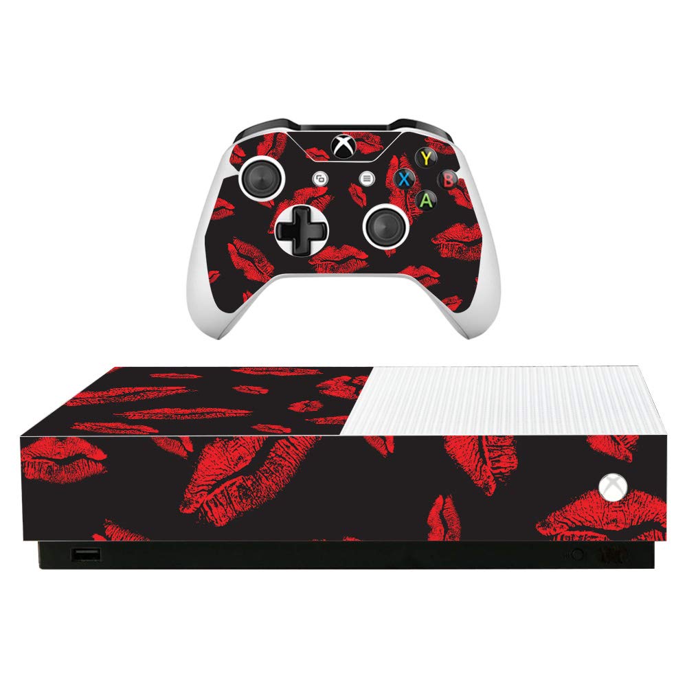 MightySkins Protective Vinyl Skin Wrap for Microsoft Xbox One S All-Digital Edition - Kiss Me Design | Durable, Customizable Decal Cover | Easy to Apply & Remove | Made in USA | Perfect for Gaming Setups & Personalization