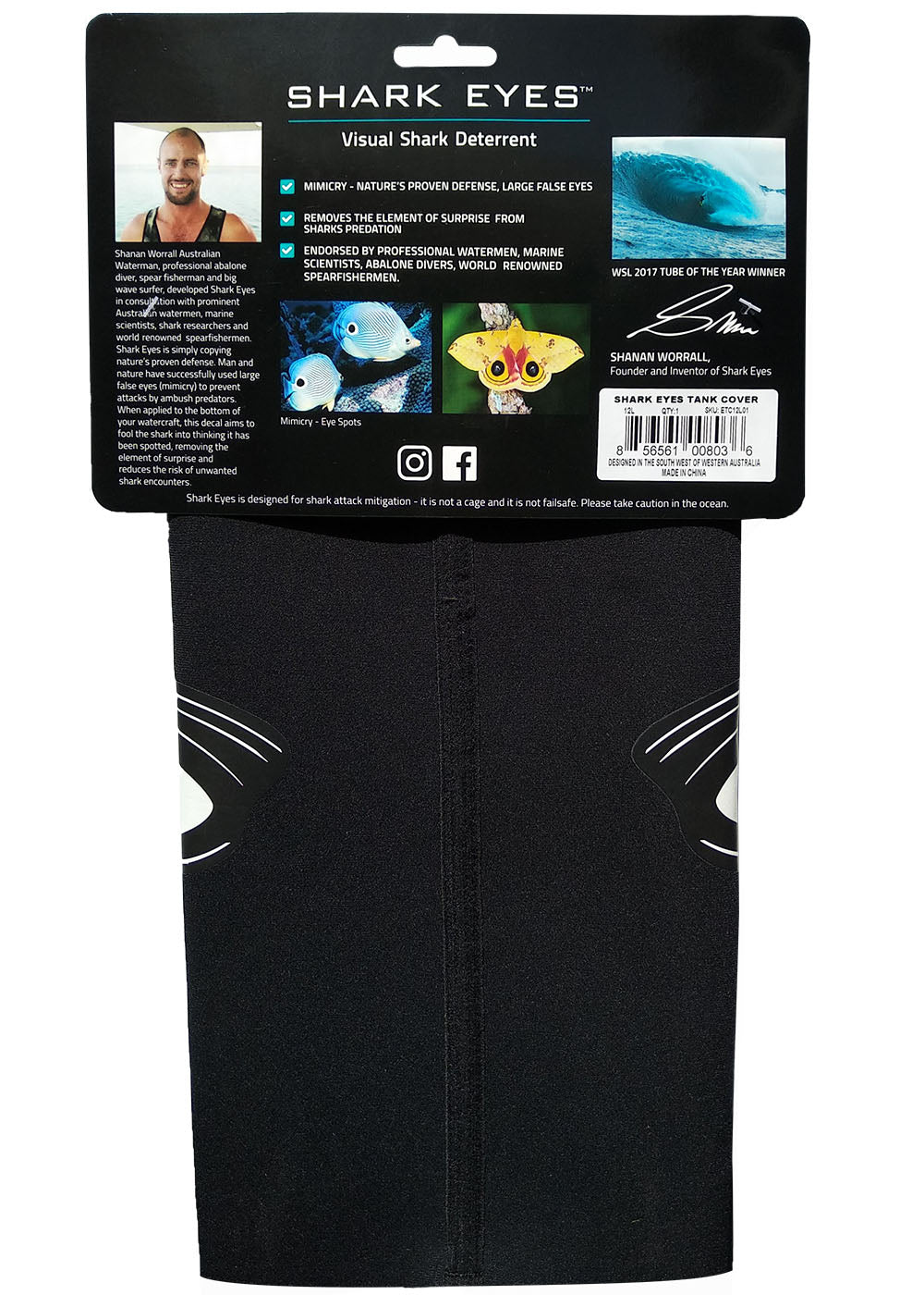 Shark Eyes Tank Cover - Universal Fit for Motorcycle Gas Tanks, Waterproof Protective Cover with Anti-Slip Design - Perfect for Outdoor Riding, Motorcycle Shows & Storage Protection