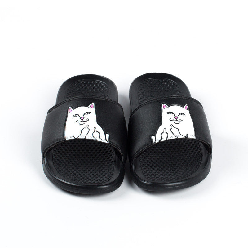 RIPNDIP Lord Nermal Slides - Funny Cat Print Slippers for Men & Women - Comfortable House Shoes for Indoor, Lounge & Casual Wear