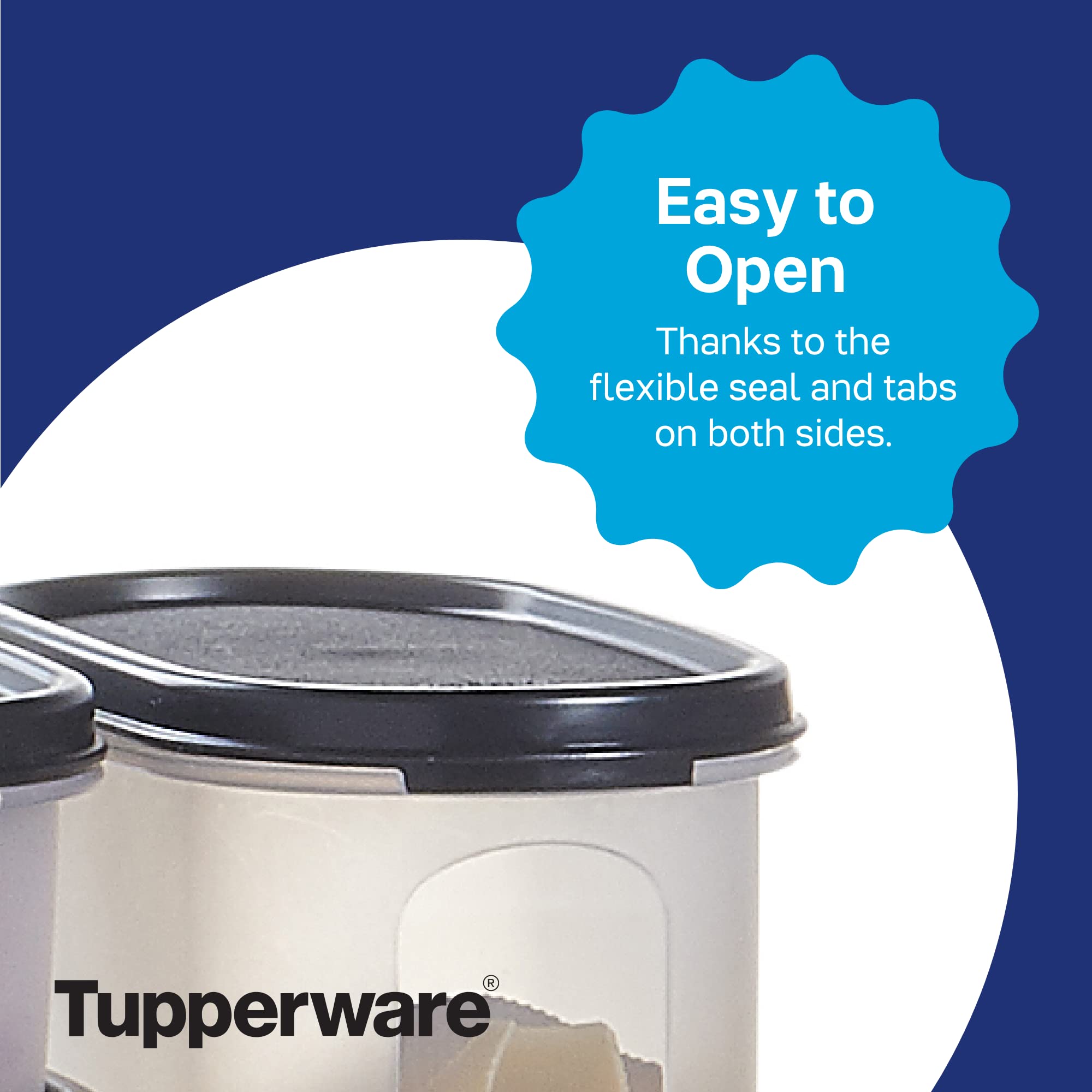 Tupperware Modular Mates Oval 5-Piece Food Storage Container Set with Lids (2 Cup, 4.75 Cup, 7.25 Cup, 9.75 Cup & 12.25 Cup) - Airtight, BPA Free, Dishwasher Safe Kitchen Organizers for Flour, Sugar, Cereal, Pasta & Dry Food Pantry Storage
