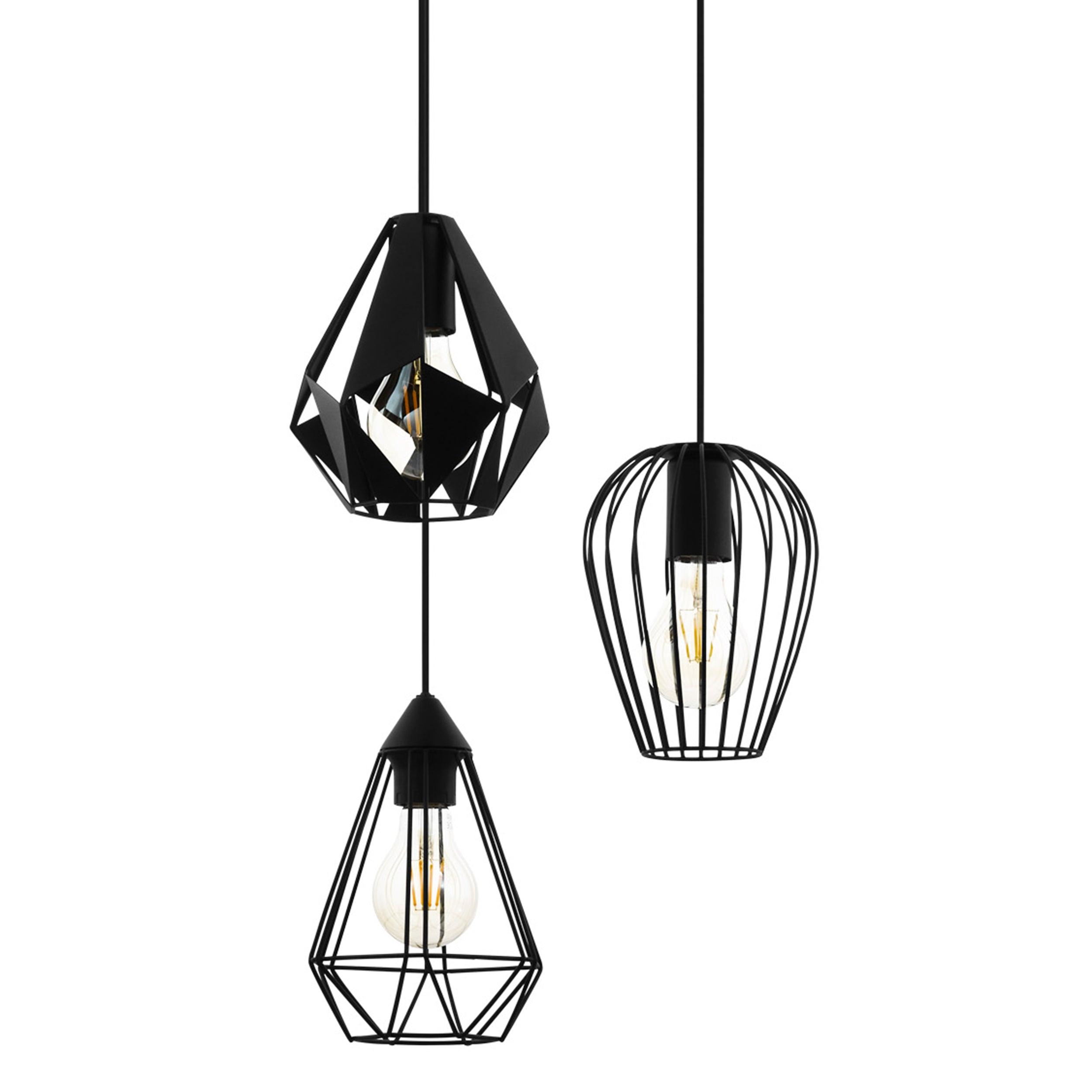 Eglo Distaff 4-Light Geometric Ceiling Pendant Light Fixture - Modern Farmhouse Lighting for Dining Room, Kitchen Island & Bedroom