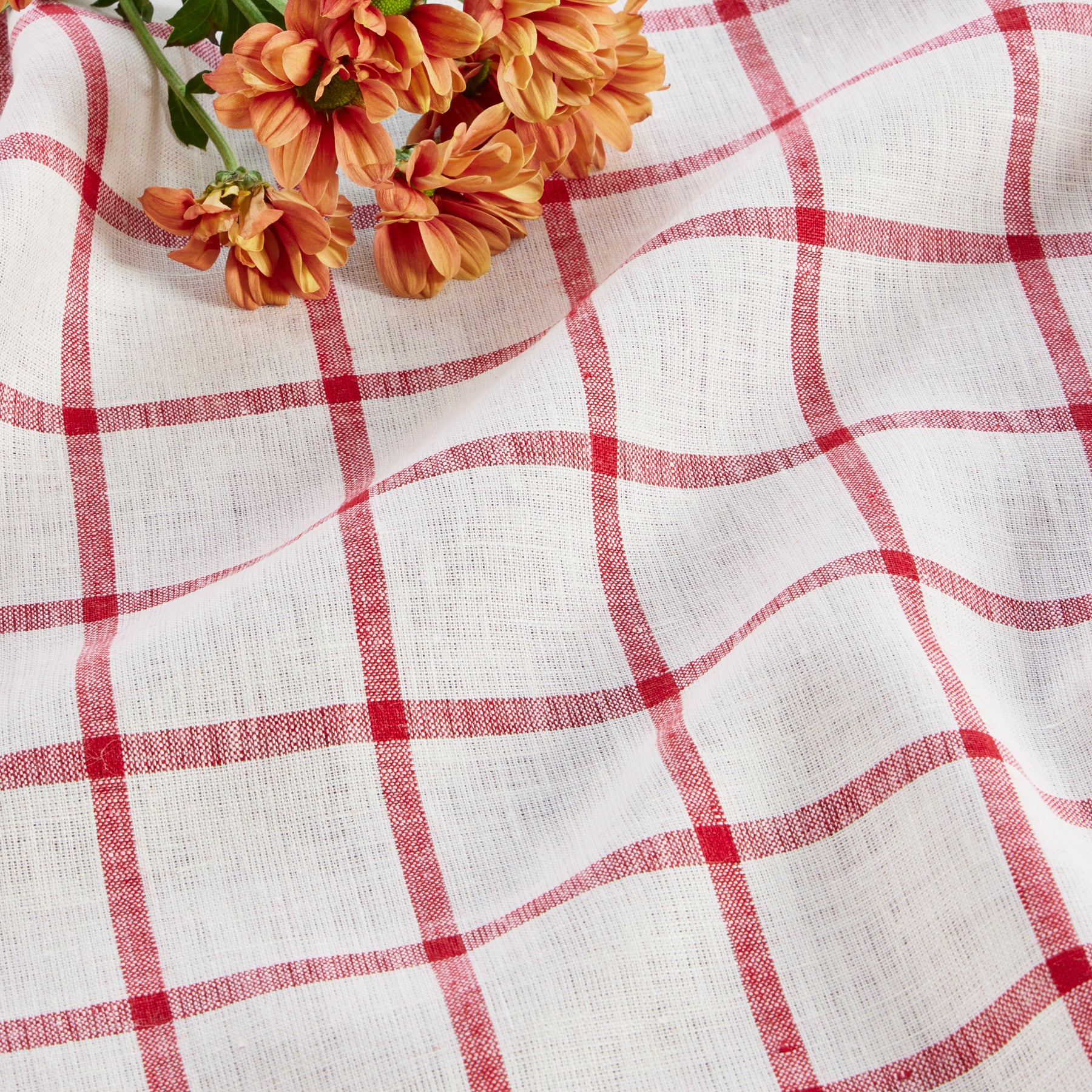 Elegant Windowpane Napkins Set of 4 - Premium Linen Dinner Napkins for Formal Dining, Parties & Holiday Gatherings