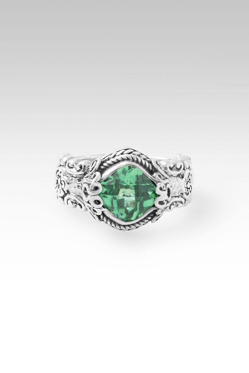Blooming Joy Ring™ - Green Lab Created Sapphire for Women, Elegant Floral Engagement & Wedding Band - Perfect for Anniversary, Proposal, and Special Occasions