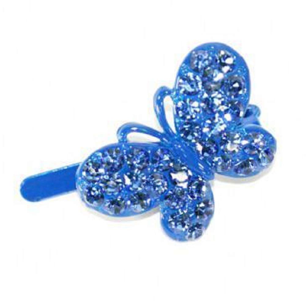 STARGAZER Magnetic Hair Clips for Women - Butterfly Crystal Rhinestone Barrettes Set, Fashion Hair Accessories for Girls & Women (AC7599 Sapphire) - Perfect for Weddings, Parties & Everyday Elegance