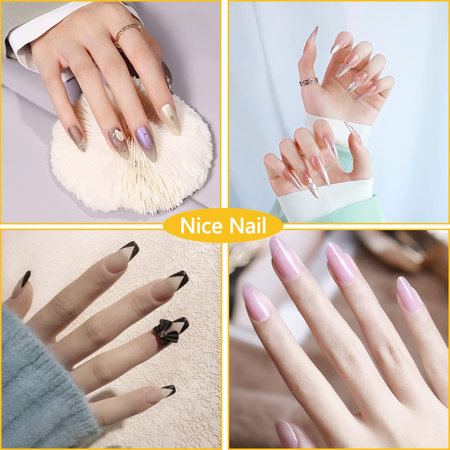 500 PCS Clear Acrylic Nail Forms for Polygel & Gel Extensions - Reusable Rectangle Nail Guide Stickers for DIY Manicure, Nail Art Design - Perfect for Salon Professionals & Home Nail Kits