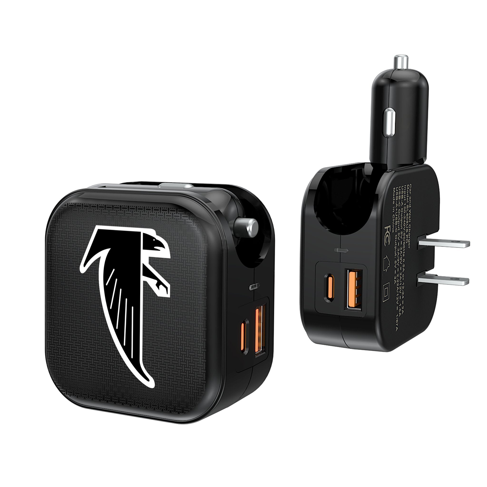 Atlanta Falcons Classic 2-in-1 USB A/C Fast Charger for iPhone & Android - Perfect for Home, Office & Travel Charging