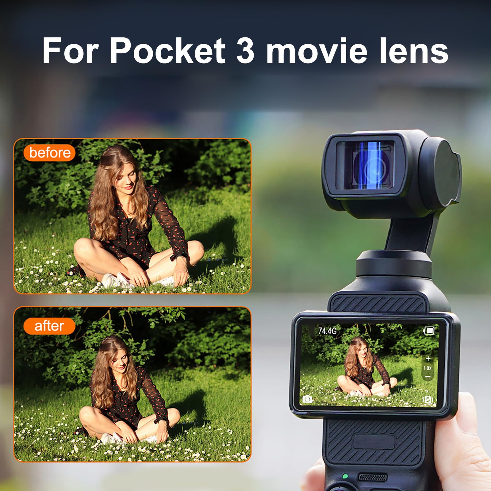 BORCO 1.15X Anamorphic Lens for DJI OSMO Pocket 3 - Wide Angle Magnetic Camera Lens with Optical Glass - Perfect for Vlogging, Cinematic Filming & Action Camera Accessories